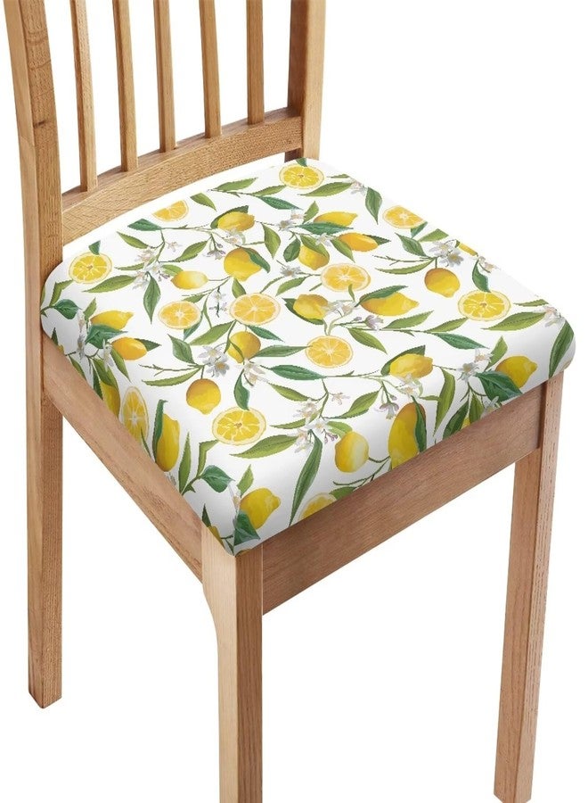 Pzuqiu Lemons Square Chair Cushion Cover for Dining Office Wear Resistant Chair Seat Slipcover Home Chair Essentials Comfy Soft Upholstered Chair Seat Covers - Image 1